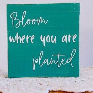 Handmade Tiered Tray Farmhouse Decor Bloom Where You Are Planted Mini Wood Sign